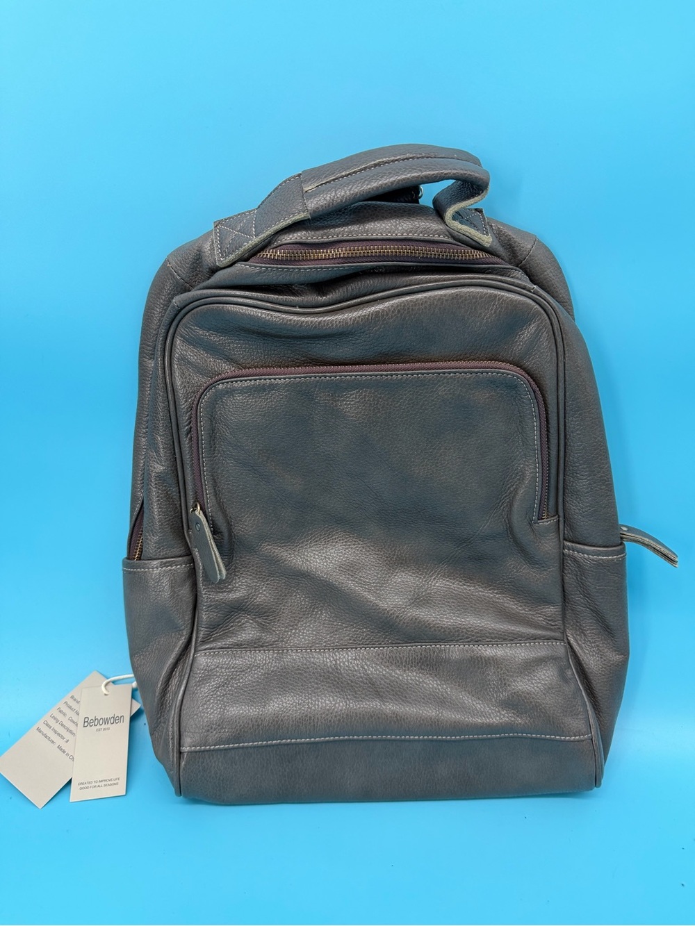 NWT Bebowden Full-Grain Leather Backpack